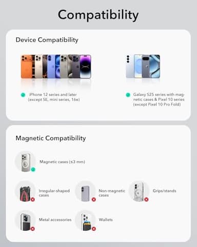 ESR for Qi2 15W MagSafe Car Mount Charger, Qi2-Certified MagSafe Car Charger, Air Vent/Dashboard Magnetic Wireless Phone Holder Mount for iPhone 17/16/15/14/13/12, Galaxy S25, Pixel 10, Fast Charging - Image 6