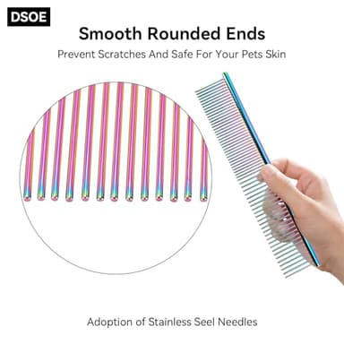 DSOE Metal Dog Comb for Removing Knots and Tangles, Cats with Long Hair - Image 5