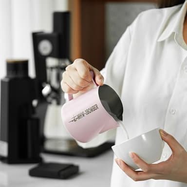MHW-3BOMBER Milk Frothing Pitcher 600ml/20oz Espresso Steaming Pitcher Stainless Steel Frothing Cup Capuccino Latte Art Pitcher, Pink P5018-OS - Image 4