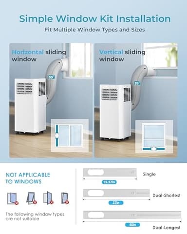 EUHOMY 10000 Btu Portable Air Conditioners, 4 in 1 Portable AC with Cool, Dry, Fan, Sleep Modes, Room Air Conditioners with 52dB & 24H Timer, with Remote, for Bedroom, Rooms, Apartment up to 450 Sq.Ft - Image 7