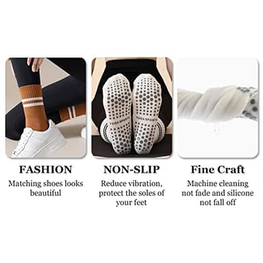 Flydo Yoga Socks Pilates for Women with Grips, Non-Slip Socks for Pilates, Barre, Ballet, Fitness，Dance, Workout - Image 6