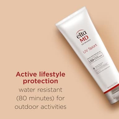 EltaMD UV Sport Sunscreen Lotion, SPF 50 Body Sunscreen, Water and Sweat Resistant, Oil-Free, Zinc Oxide Formula, 8 oz Tube - Image 4
