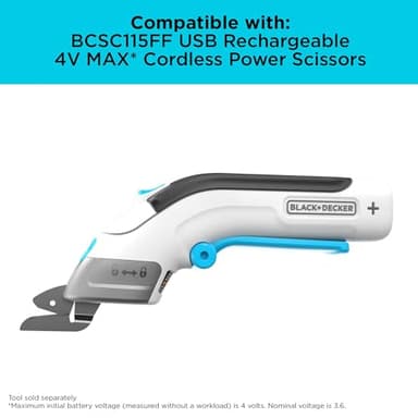 BLACK+DECKER 4V MAX Cordless Electric Fabric Craft Scissors, USB Rechargeable (BCSC115FF) - Image 8