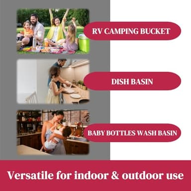 GIMWA Collapsible Wash Basin for Baby Bottles - 2.4 Gallons Portable Dish Basin for RV Camping Sink, Space-Saving Dish Tub For Bottle Washing (Viva Magenta) - Image 6