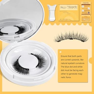 QUEWEL Magnetic Eyelashes 1 Pair Reusable Magnetic Eyelashes with Applicator No Glue Needed Eyelashes Cat Eye Natural Look Lash Clusters Kit Easy to Wear and Remove(B04) - Image 8