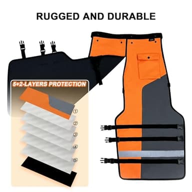 MYDAYS OUTDOOR Chainsaw Chaps Apron Wrap for Men/Women,Loggers Forest Workers Protective Chain Saw Pants,Adjustable Belt Chainsaw Safety Equipment L - Image 4