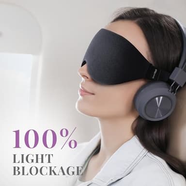 SmartRest Sleep Mask [2 Pack] - Eye Mask for Sleeping - Ultra Lightweight for Side Sleepers, Contoured, 100% Blackout Sleeping Masks for Women and Men, Blindfold and Eye Covers - S1 Black - Image 4