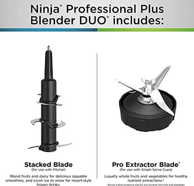 Ninja BN751 Professional Plus DUO Blender, 1400 Peak Watts, 3 Auto-IQ Programs for Smoothies, Frozen Drinks & Nutrient Extractions, 72-oz. Total Crushing Pitcher & (2) 24 oz. To-Go Cups, Black - Image 5