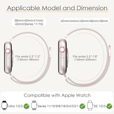 Original Milanese Loop Band Compatible with Apple Watch 38mm 40mm 41mm 42mm 44mm 45mm 46mm 49mm - Women & Men Magnetic Closure Adjustable Metal Strap for iWatch Series 11 10 9 8 7 6 5 4 SE2 3 Ultra2 3 - Image 2