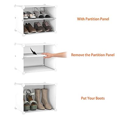 HOMIDEC Shoe Rack, 6 Tier Shoe Storage Cabinet 24 Pair Plastic Shoe Shelves Organizer for Closet Hallway Bedroom Entryway - Image 5