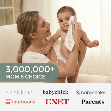 Momcozy Soft & Absorbent Baby Washcloths - 4 Layer Design| Medium Thickness| Premium Cotton for Newborns' Skin-Great for Bathing, Wiping & on-The-go Use, Shower Gift and Essential(5 Pack, 10x10 inch) - Image 8