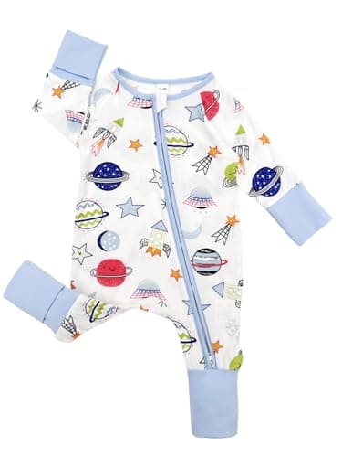 Bow Dream Baby Boy Romper Jumpsuit Bamboo Rayon Baby girl Clothes Baby Romper Clothing Newborn-24 Months Light Blue Universe Green Plaid 3-6 Months - Image 2