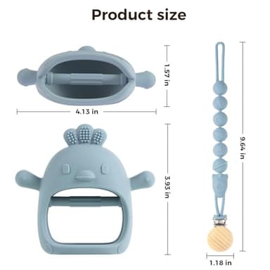 3 Packs Baby Teether Toy for 0-6 6-12 Months,Hold & Wear,BPA Free,Food Grade Silicone Teething Mitten, Anti Dropping Wrist Hand Teethers Baby Chew Toys for Sucking Needs(Pink & Dark Pink) - Image 8