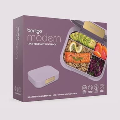 Bentgo Modern - Adult & Teen Bento Lunch Box; 3-4 Compartments, Leak-Resistant, 5.5 Cup Capacity/44 fl oz, Improved Locking Clips, Reusable, BPA-Free, Dishwasher/Microwave Safe Tray (Orchid) - Image 9