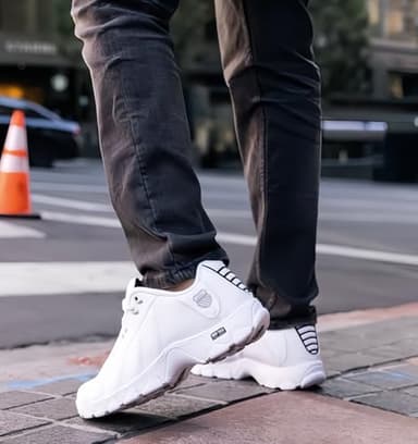 K-Swiss Men's ST329 CMF Sneaker, White/Black/Silver, 8.5 XW - Image 8