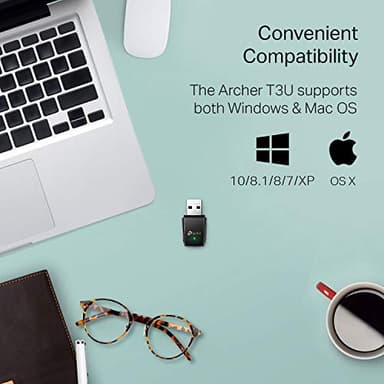 TP-Link AC1300 USB WiFi Adapter(Archer T3U)- 2.4G/5G Dual Band Wireless Network Adapter for PC Desktop, MU-MIMO WiFi Dongle, USB 3.0, Supports Windows 11, 10, 8.1, 8, 7, XP/Mac OS X 10.9-10.14 - Image 4