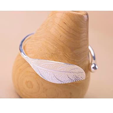 Sterling Silver Bangle Bracelets for Women, Mothers Day Gifts for Mom, Handmade Cuff Bracelet Jewelry, Birthday Gifts for Women (Silver-7) - Image 6