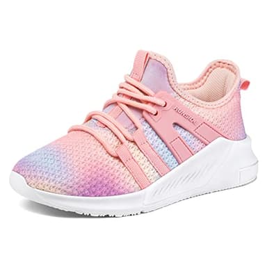 RUNSIDE Girls Tennis Shoes Lightweight Sports Kids Sneakers Lace-up for Running/Walking, Toddler/Little Kid/Big Kid - Image 1