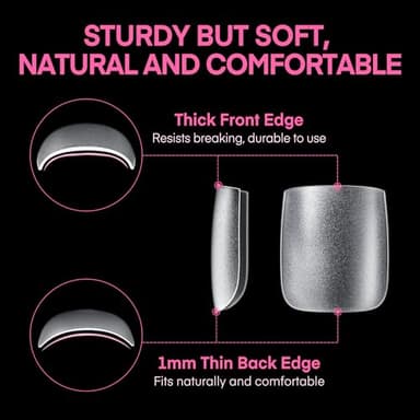 UNA GELLA Square Toe Nail Tips For Big Toe, 504Pcs 15Sizes Soft Gel Full Cover Toe Nail Tip Pre-buff Fake Acrylic Toe Nail Press Ons Soak Off Pedicure For Nail Extensions Home DIY Nail Salon - Image 6