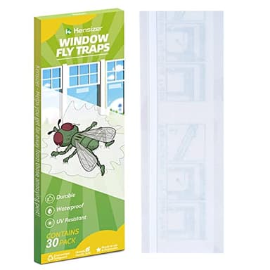 Kensizer 30-Pack Window Fly Traps for Indoors, Paper Sticky Strips, Fly Catcher Clear Windows Trap for Home, House Fly Killer Lady Bug Traps - Image 1