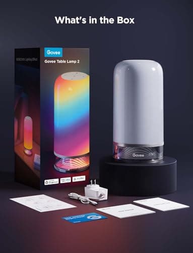 Govee RGBIC Smart Table Lamp 2, Touch Bedside Small Table Lamp Work with Matter, Alexa, LED Desk Lamp with 64 Scene Modes, Color Changing Lamp for Bedroom Living Room Dimmable Night Light(Corded) - Image 9