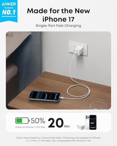 Anker Nano 47W USB C Charger, 2 Port Compact Foldable GaN Charger for iPhone 17 / 16, Galaxy, Pixel, Compatible with MagSafe (White) - Image 2