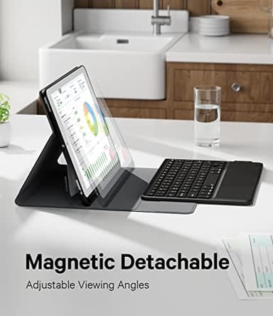 GreenLaw Keyboard Case for iPad 9.7 inch, iPad 6th (2018)/iPad 5th Gen (2017), iPad Air 2nd Gen (2014), 7 Color Backlit, 2 BT Devices, Touchpad Keyboard Pro 9.7, Black - Image 6