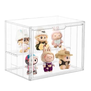 Display Case for Collectibles 4 Layer Updated Adjustable Acrylic Display Case with Magnetic Door Clear Stackable Display Box Hobby Display Cases for Figures, 4 Pack - Image 5