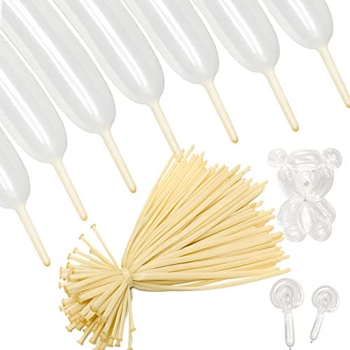 260 Balloons Clear Long Balloons 100 Pack Twisting Animal Balloon Thickening Latex Transparent Modeling Long Magic Balloons for Animal Model Weddings Birthdays Festival Party Decorations - Image 1