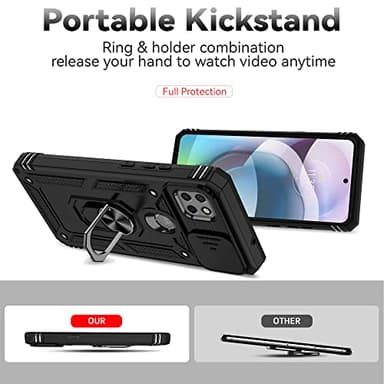 Asuwish Phone Case for Samsung Galaxy A03 Core with Slide Camera Cover Tempered Glass Screen Protector Ring Holder Stand Rugged Slim Cell Protective Ao3 Core SM-A032/DS A032 A032M Women Men Black - Image 3