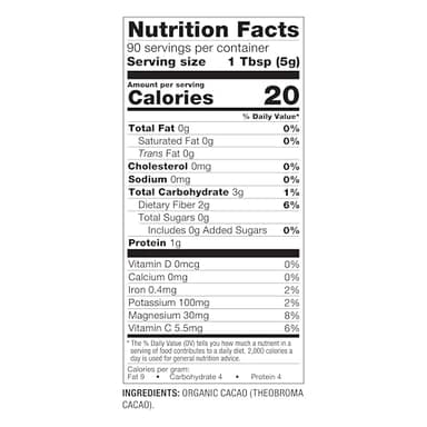 BetterBody Foods Organic Cacao Powder, Rich Chocolate Flavor, Non-GMO, Gluten-Free, Cocoa, 16 ounce, 1 lb bag - Image 6