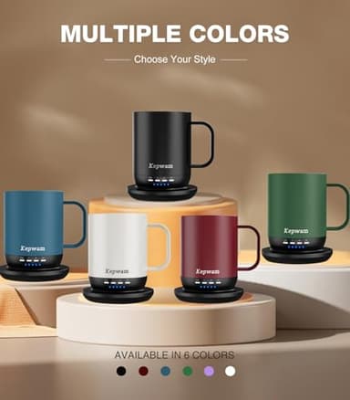 Kepwam Self Heating Coffee Mug 16oz - Fast Heating & Ultra Long-Lasting Battery Life, Heated Coffee Mug Up to 149℉ - Touch & App Controlled Coffee Mug, Birthday Gifts for Women and Men - Image 8