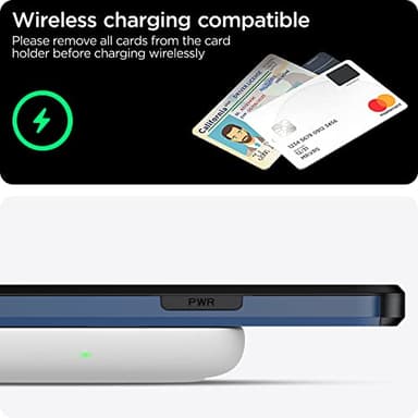 harusaki Compatible with Both iPhone 13/14 Case with Hidden Card Holder - Wireless Charging Compatible iPhone 13/14 Wallet Case for Men and Women (Blue) - Image 5