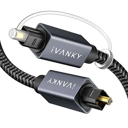 IVANKY Optical Audio Cable 10ft/3M Long Digital Audio Optical Cable for Soundbar, S/PDIF Toslink Fiber Optic Cord [Braided, Gold-Plated Connectors, CL3 Rated] for TV, Home Cinema, Xbox/PS4, Sonos - Image 1