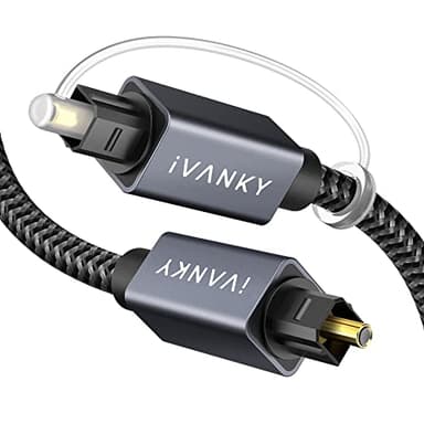 IVANKY Optical Audio Cable 10ft/3M Long Digital Audio Optical Cable for Soundbar, S/PDIF Toslink Fiber Optic Cord [Braided, Gold-Plated Connectors, CL3 Rated] for TV, Home Cinema, Xbox/PS4, Sonos - Image 1
