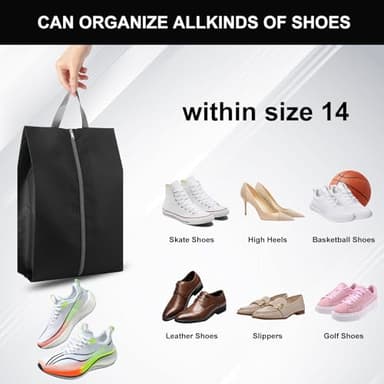 Shoe Bags for Travel, Set of 4 Pack Large Capacity Travel Shoe Bag, Waterproof Portable Shoe Bag with Zipper Travel Essentials for Men and Women - Image 4