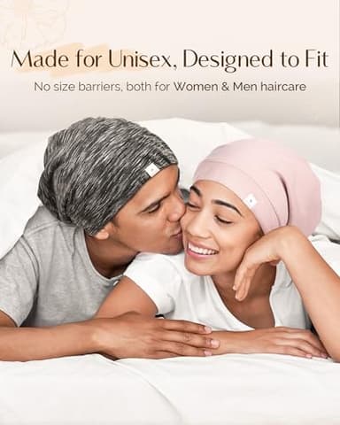 YANIBEST Silk Satin Bonnet Hair Wrap for Sleeping - Adjustable Stay on Silk Lined Slouchy Beanie Hat for Curly Hair and Braids - Image 6