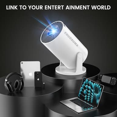 ENUOSUMA Super Mini Projector with WIFI 6 and Bluetooth, 4K 1080P Support Portable Projector, Built-in App, Android 11, 200 ANSI, Auto Keystone Correction, Video Projector for Laptop/PC/Smartphone - Image 8