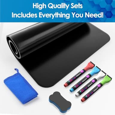 MaxGear Magnetic Black Dry Erase Board Sheet for Refrigerator, 16"x12" Fridge Magnetic Whiteboard for Kitchen, Fridge Shopping List for Family Planner and Grocery List, 4 Chalk Markers - Image 5