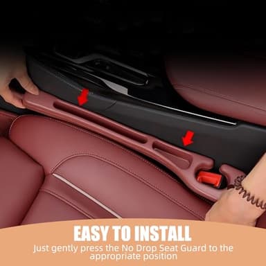 FFKQBH No Drop Seat Guard, Car Seat Gap Filler, Drop seat Gap fillers Between Seat and Console Stop Things from Dropping (Black) - Image 4