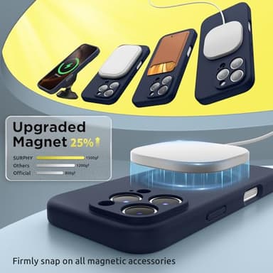 SURPHY Designed for iPhone 16 Pro Max Case Compatible with MagSafe (6.9 inch 2024), Liquid Silicone Phone Case (Camera Protective, Soft Microfiber Lining), Black - Image 3