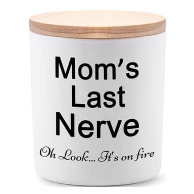 BFJLIFE Candle Gifts for Mom from Daughter/Son Funny Cool Unique Mothers Day Christmas Birthday Gifts for Mom Stocking Stuffers Moms Last Nerve Oh Look Its On Fire Lavender Scented Soy Candle - Image 1