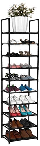 FIDUCIAL HOME 10 Tiers Shoe Rack 20-25 Pairs Sturdy Shoe Shelf - Image 1