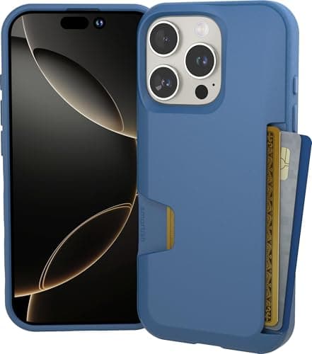 Smartish® iPhone 16 Pro Wallet Case - Wallet Slayer Vol. 1 [Slim + Protective] Credit Card Holder - Drop Tested Hidden Flip Card Slot Cover Compatible with Apple iPhone 16 Pro - Blues on The Green - Image 1