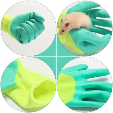 2 Pairs Hamster Gloves, Animals Glove to Handle Hamsters Hamster Bite Gloves Small Animal Handling Gloves Bite Gloves for Hamsters Rubber Pet Cat Gloves - Image 6