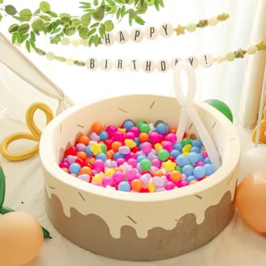 TRENDPLAY Star Ball Pit Balls 200 for Toddlers - Green Ball Pit Ball Shapes for Boys Girls Fun, Birthday Party, Christmas Decoration, Cream Colors Mix Green - Image 5