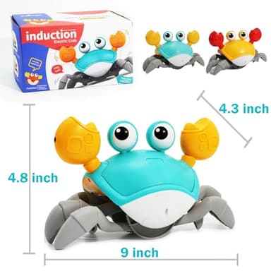 Keculf Crawling Crab Baby Toy, Interactive Infant Tummy Time Crab with Music, Toddler Walking Dancing Crab, Fun Boy Girl 3+ Year Old Baby Crab Toy Birthday Gift (Green) - Image 7