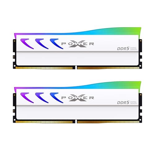 Silicon Power DDR5 32GB (2x16GB) Storm RGB 6000MT/s (PC5-48000) 288-pin CL36 1.35V UDIMM Desktop Memory Module RAM SP032GXLWU60CFDL White - Image 1