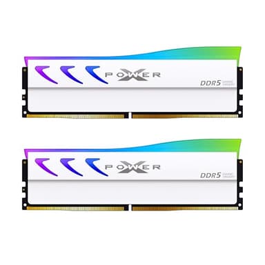 Silicon Power DDR5 32GB (2x16GB) Storm RGB 6000MT/s (PC5-48000) 288-pin CL36 1.35V UDIMM Desktop Memory Module RAM SP032GXLWU60CFDL White - Image 1