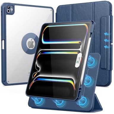 SPARIN Case for iPad Pro 13 inch 2024-M4 with Pencil Holder, Detachable Magnetic Hybrid Protective Case, Portrait/Landscape Stand, Durable Protection, Auto Wake/Sleep -Navy Blue - Image 1